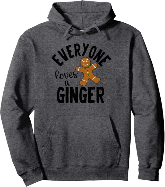 Everyone Loves A Ginger Gingerbread Man Christmas Pajama Pullover Hoodie