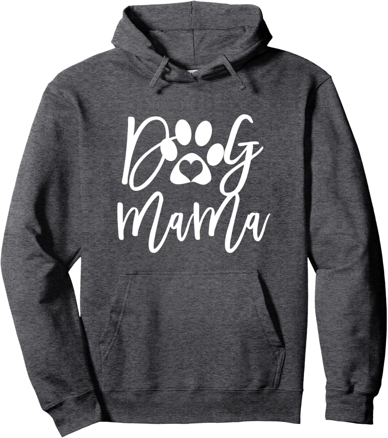 Dog Mama for Women Fur Mom Pawprint Heart Pullover Hoodie