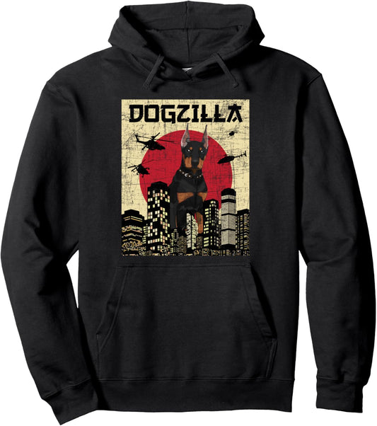 Dogzilla - Japanese Doberman Canine Dog Lover Pet Owner Pullover Hoodie