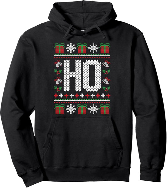 Ho Where's My Ho At Funny Ugly Xmas Sweater Christmas Couple Pullover Hoodie