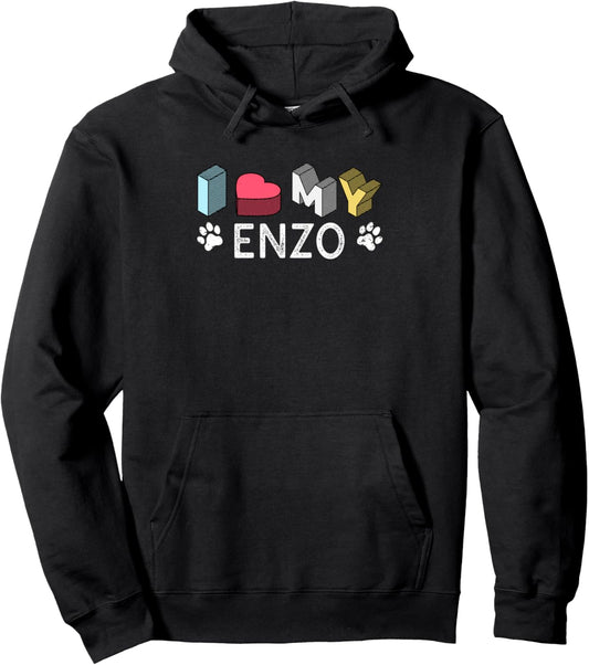 Enzo Personalized Dog Name Enzo Pet Lover Pullover Hoodie