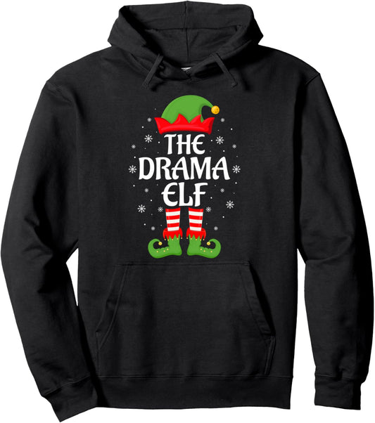 Drama Elf Xmas Family Matching Elf Squad Christmas Pullover Hoodie