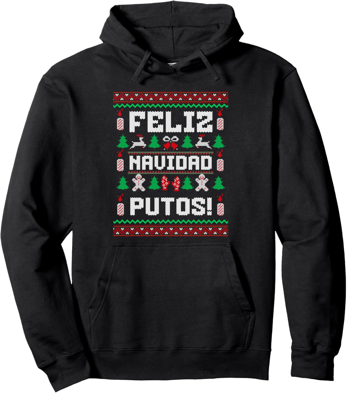 Feliz Navidad Putos Funny Mexican Christmas Sweater Design Pullover Hoodie