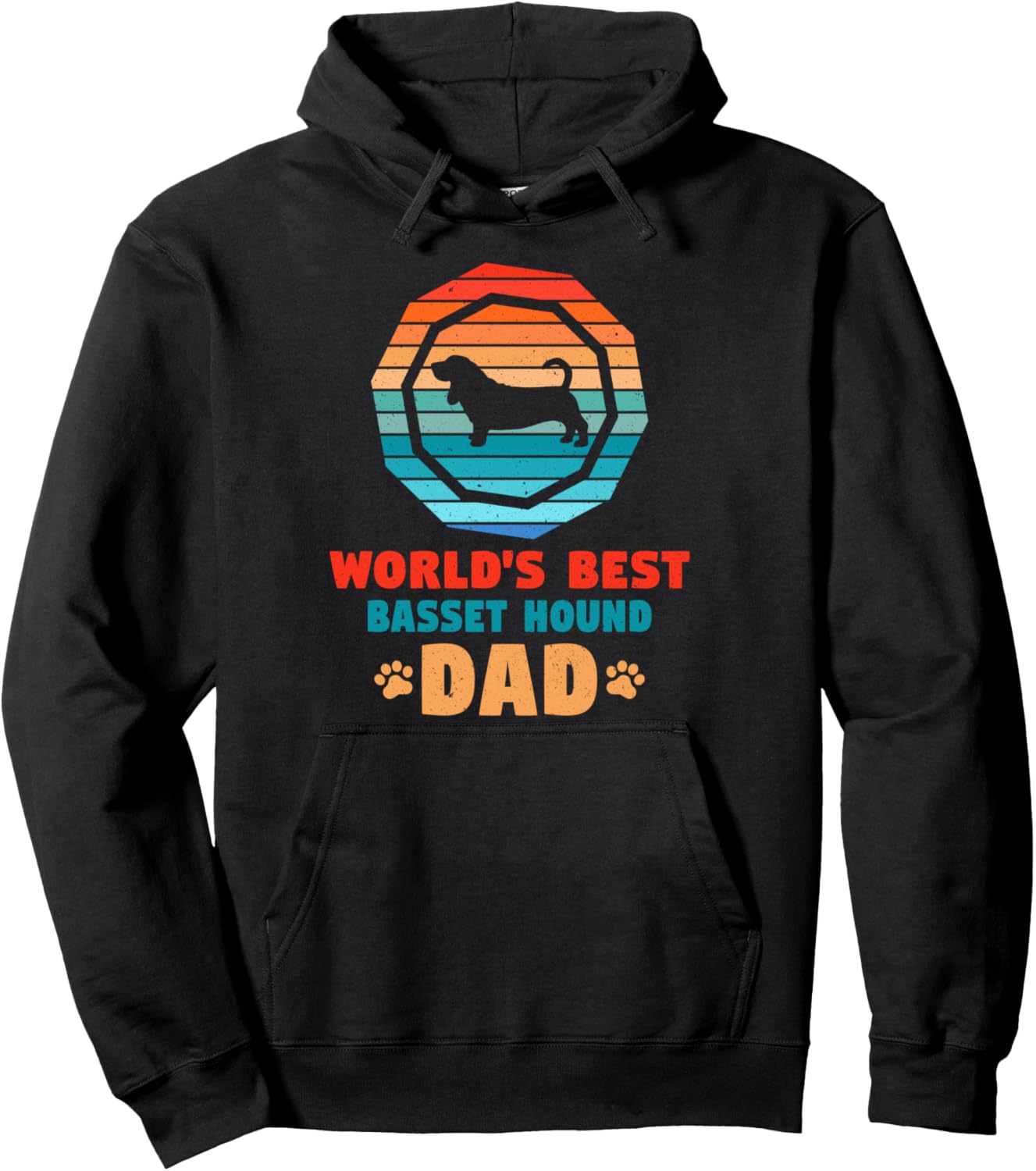 Dog Father Gift World's Best Basset Hound Dad Dog Pullover Hoodie