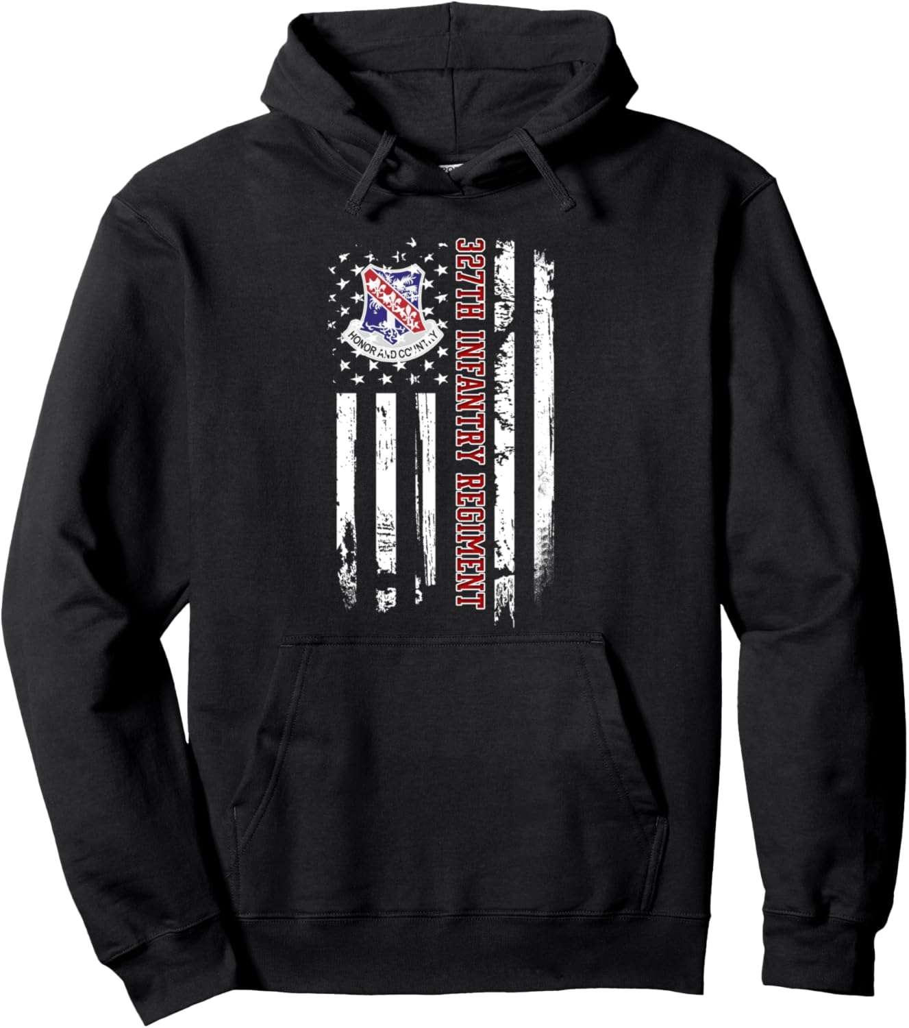 327th Infantry Regiment Veteran USA Flag Veterans Day Xmas Pullover Hoodie