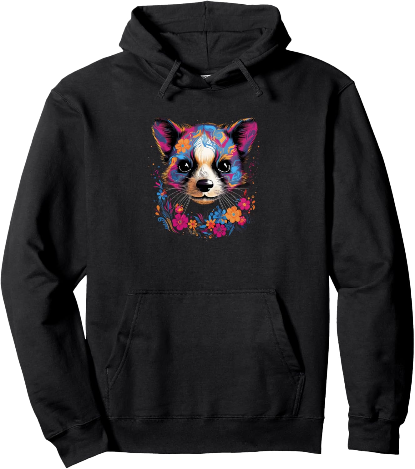 Ferret Vibrant Colors Paint Splatter Pet Lovers Cute Womens Pullover Hoodie