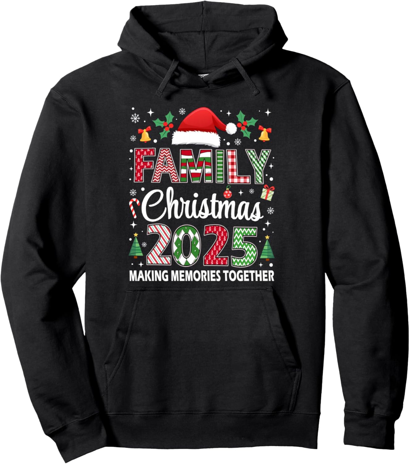Family Christmas 2025 Matching Outfit Santa Funny Xmas Squad Pullover Hoodie