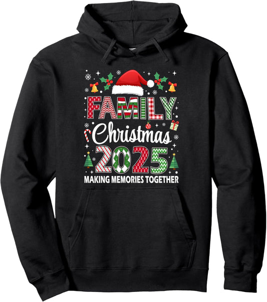 Family Christmas 2025 Matching Outfit Santa Funny Xmas Squad Pullover Hoodie