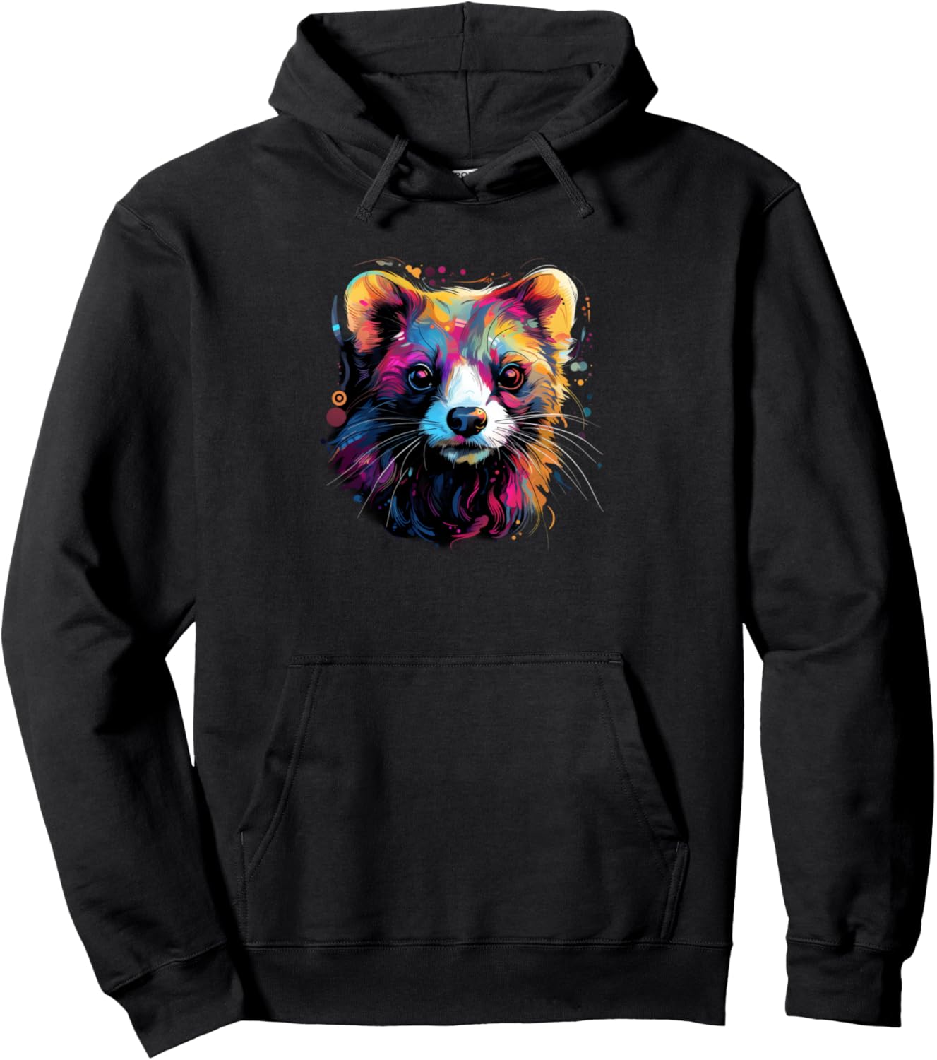 Ferret Vibrant Colors Paint Splatter Pet Lovers Cute Women's Pullover Hoodie