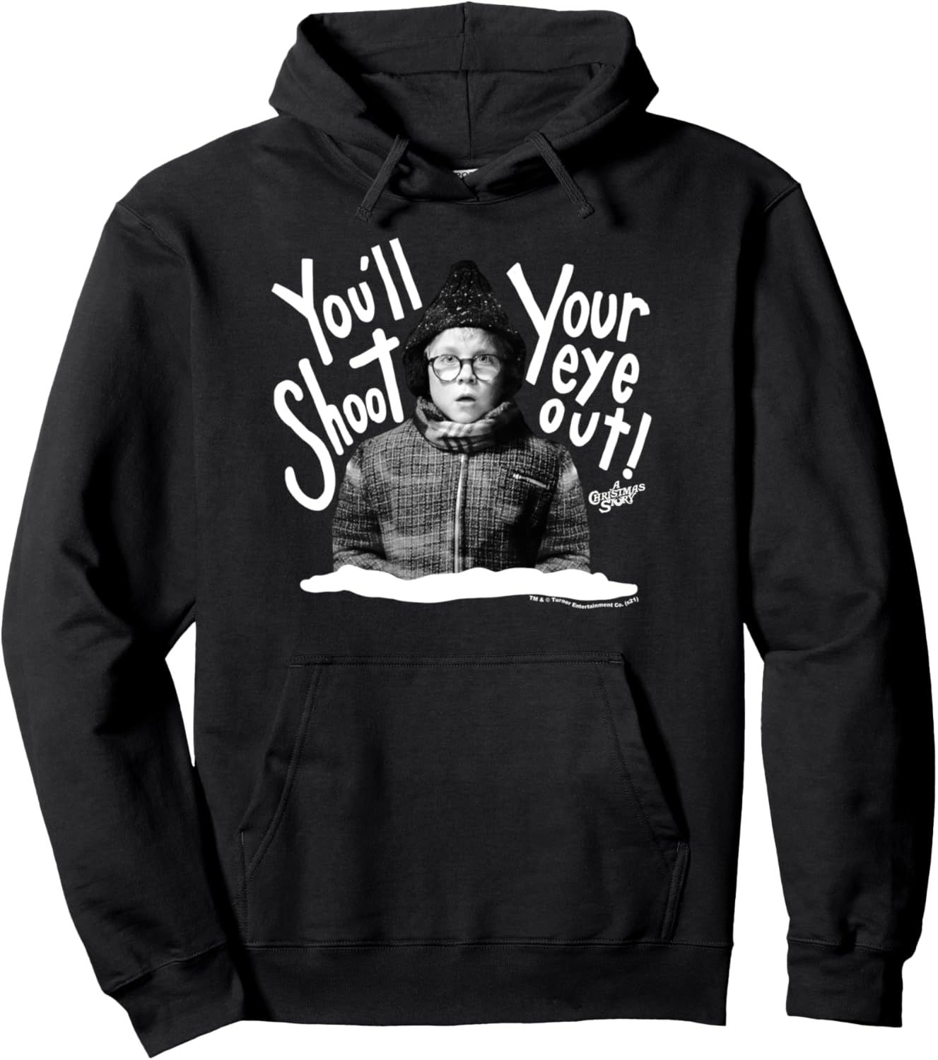 A Christmas Story Black and White You'll Shoot Your Eye Out Pullover Hoodie