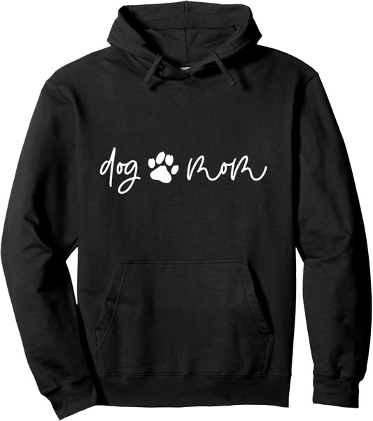 DOG MOM Paw Print Fur Mama Meme Pullover Hoodie