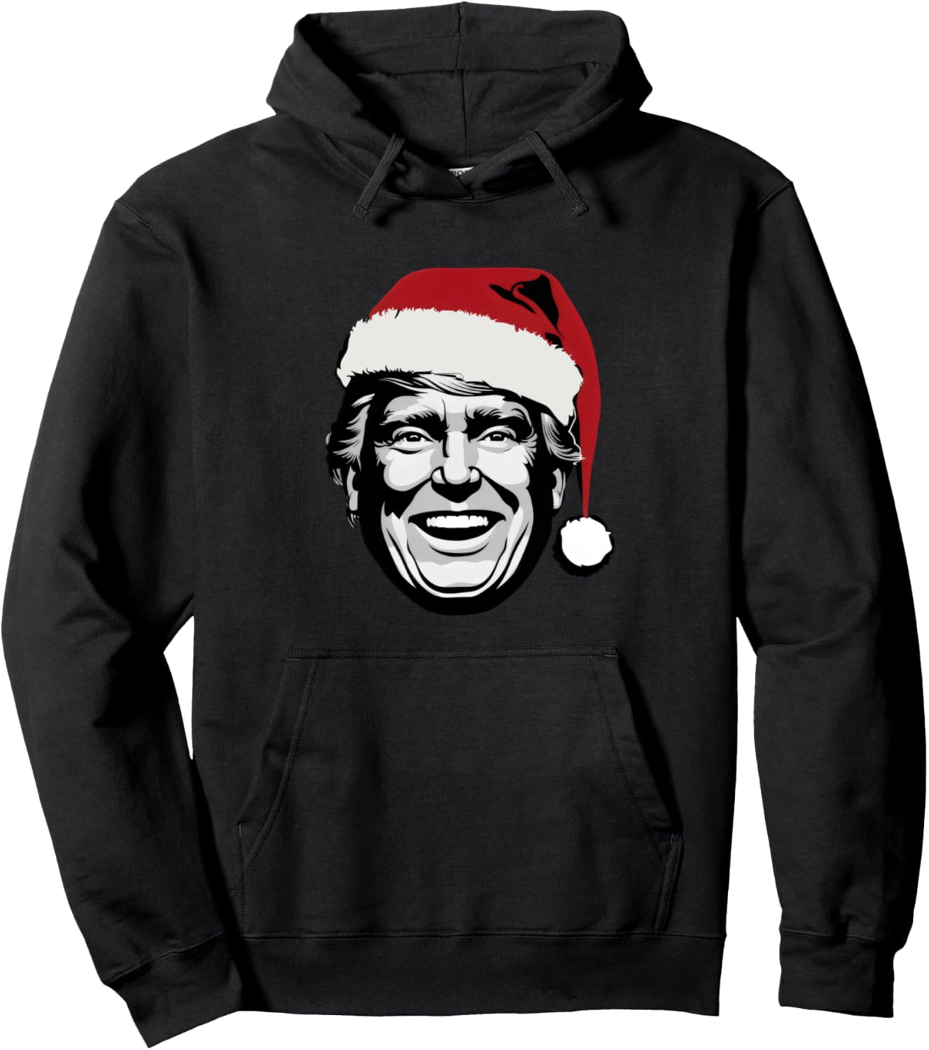 Donald Trump Santa Hat Merry Christmas Funny Christmas Xmas Pullover Hoodie