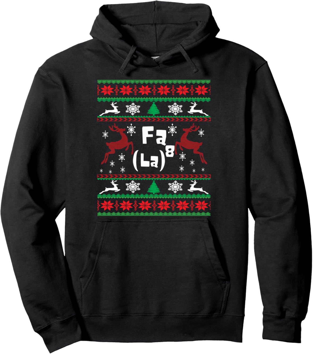 Fa La 8 Math Teacher Student Ugly Christmas Funny Xmas Pullover Hoodie