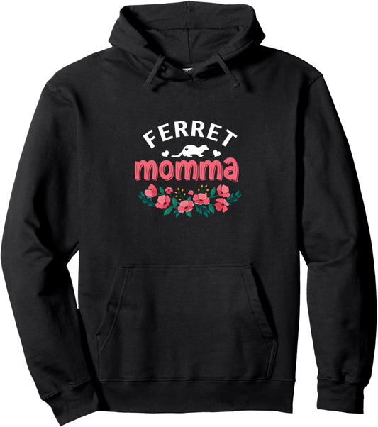 Ferret Momma Gifts Womens Ferret Pet Lover Owner Christmas Pullover Hoodie