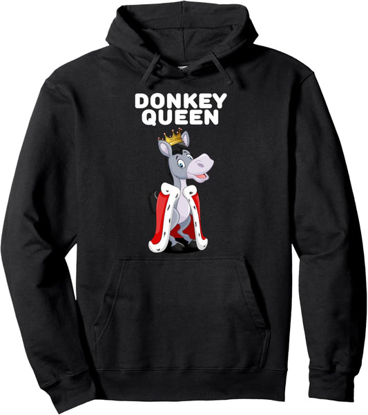 Donkey Queen | Womens Donkey Lover Shirt | Pet Donkey Pullover Hoodie