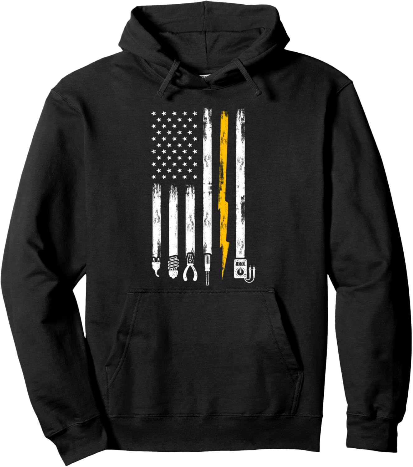 Electrician US Flag Tools for Electricians Pullover Hoodie