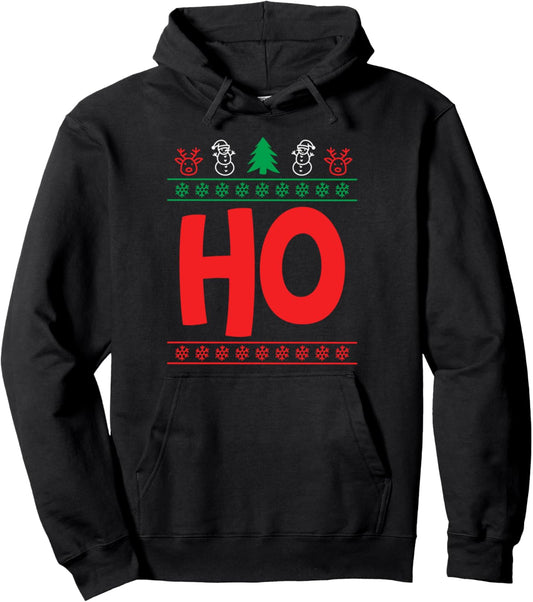 Ho Where's My Ho At Ugly Xmas Sweaters Christmas Couples Pullover Hoodie
