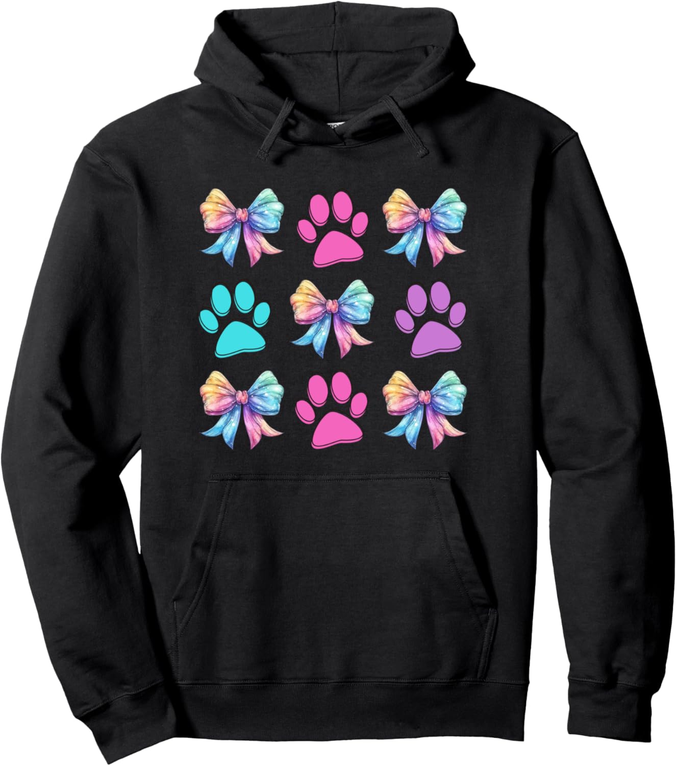 Dog Paws Coquette Bows Women's Fur Mama Cute Trendy Pullover Hoodie