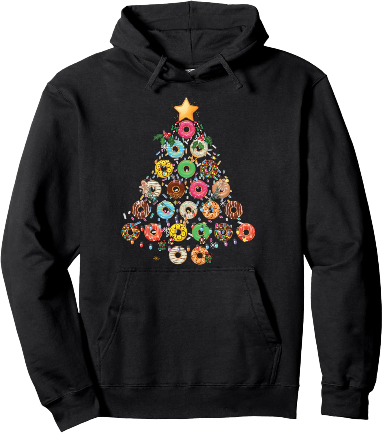 Donuts Christmas Tree Donuts Xmas Gift Pullover Hoodie