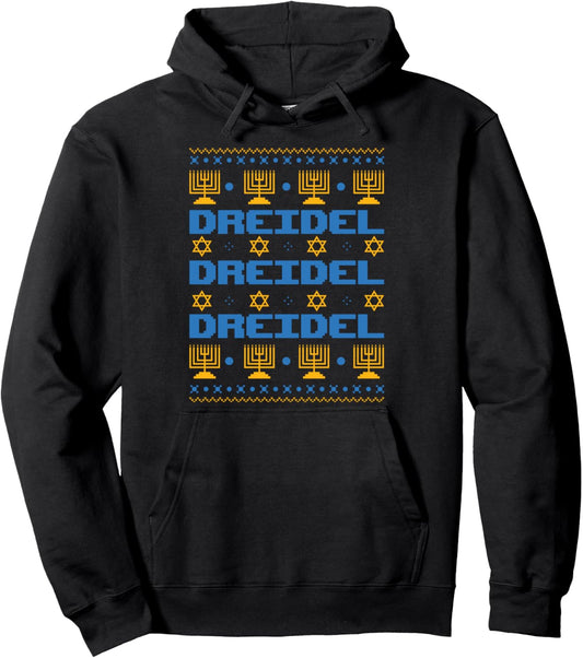 Dreidel Jewish Happy Hanukkah Ugly Christmas Sweater Gift Pullover Hoodie