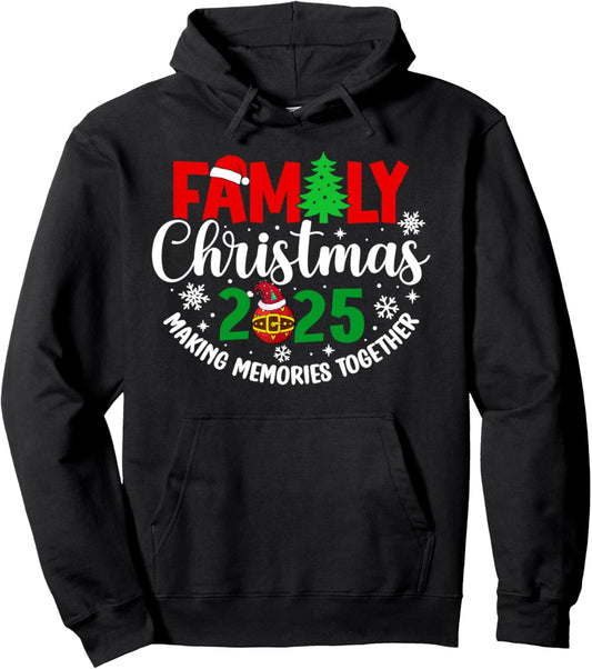 Family Christmas 2025 Matching Group Santa Hat Pajamas Xmas Pullover Hoodie