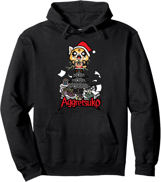 Aggretsuko Metal Christmas Tree Pullover Hoodie