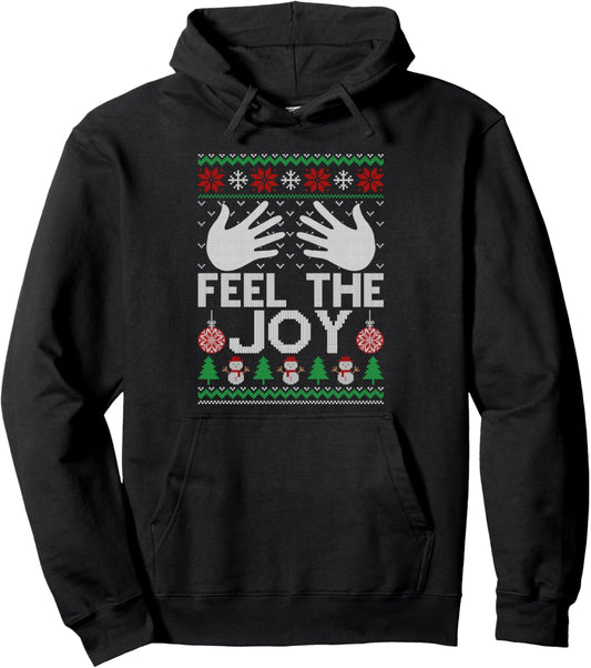 Feel The Joy Merry Christmas Matching Couples Xmas Party Pullover Hoodie