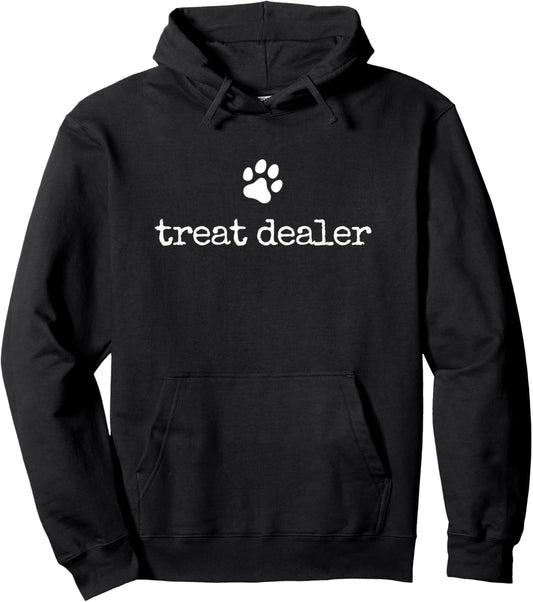 Dog Treat Dealer Sarcastic Dog Owner Unisex Adult Humor-Themed Dog Owner Black Small Pullover Hoodie