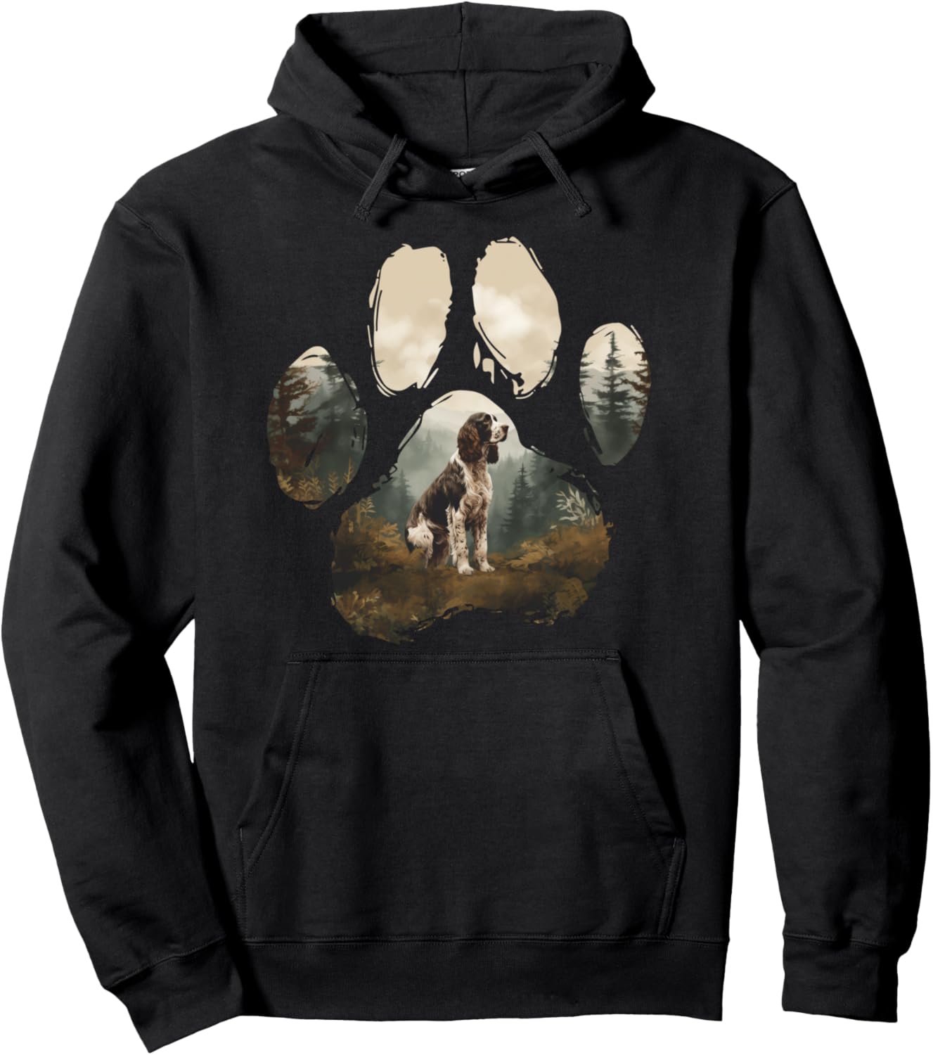 English Springer Spaniel Mountain Paw Design Dog Mom Dad Pullover Hoodie