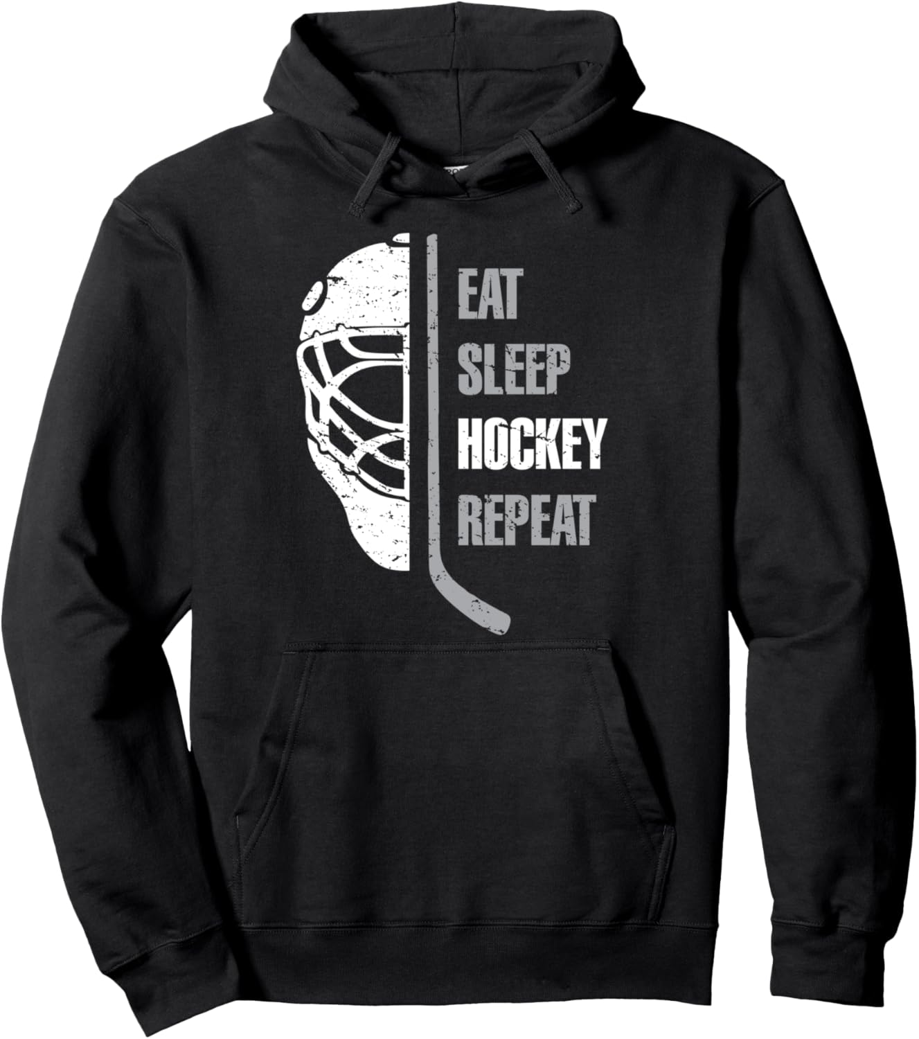 Eat Sleep Hockey Repeat Christmas For Teen Adult Hockey Pullover Hoodie