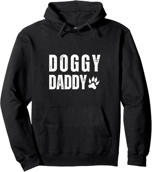 Fathers DOGGY DADDY Dog Paw for Dads Dog Owners Pullover Hoodie