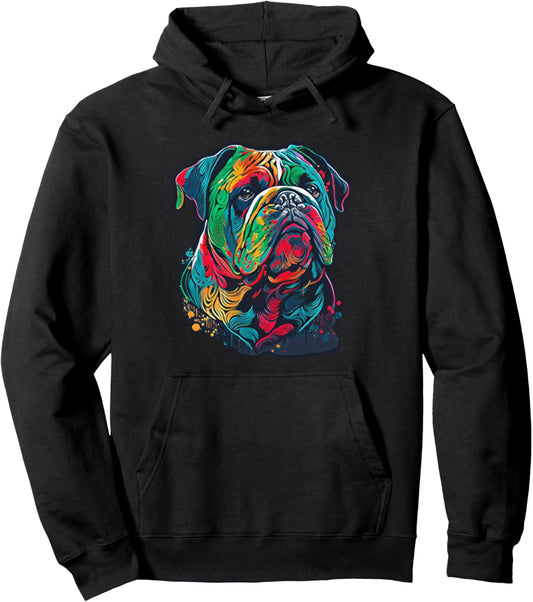 English Bulldog Art Outfit For English Bulldog Mom And Dad Pullover Hoodie