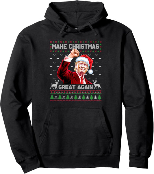 Donald Trump President Make Christmas Great Again Xmas Ugly Pullover Hoodie