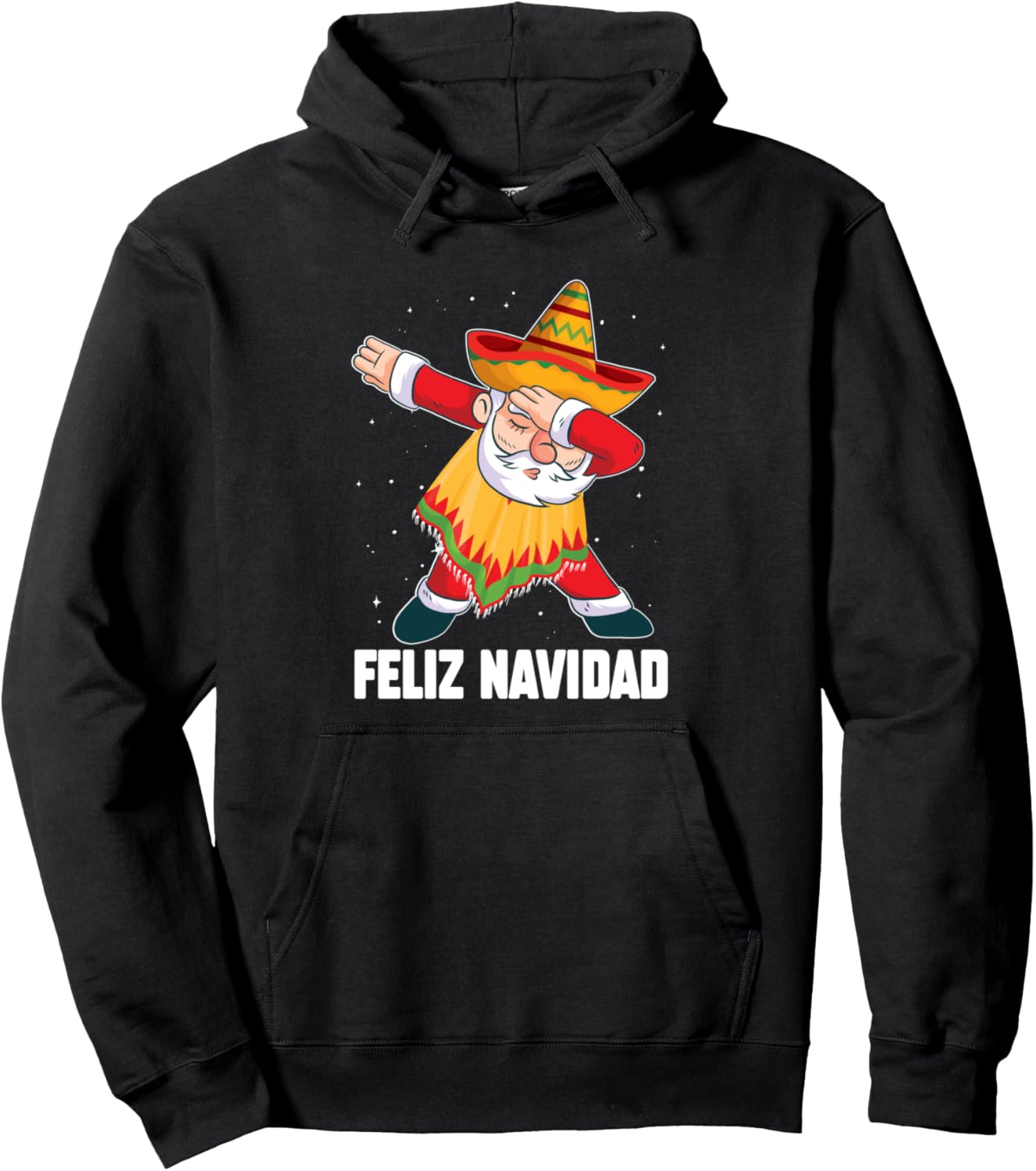 Feliz Navidad Mexican Christmas Santa Wearing A Sombrero Pullover Hoodie