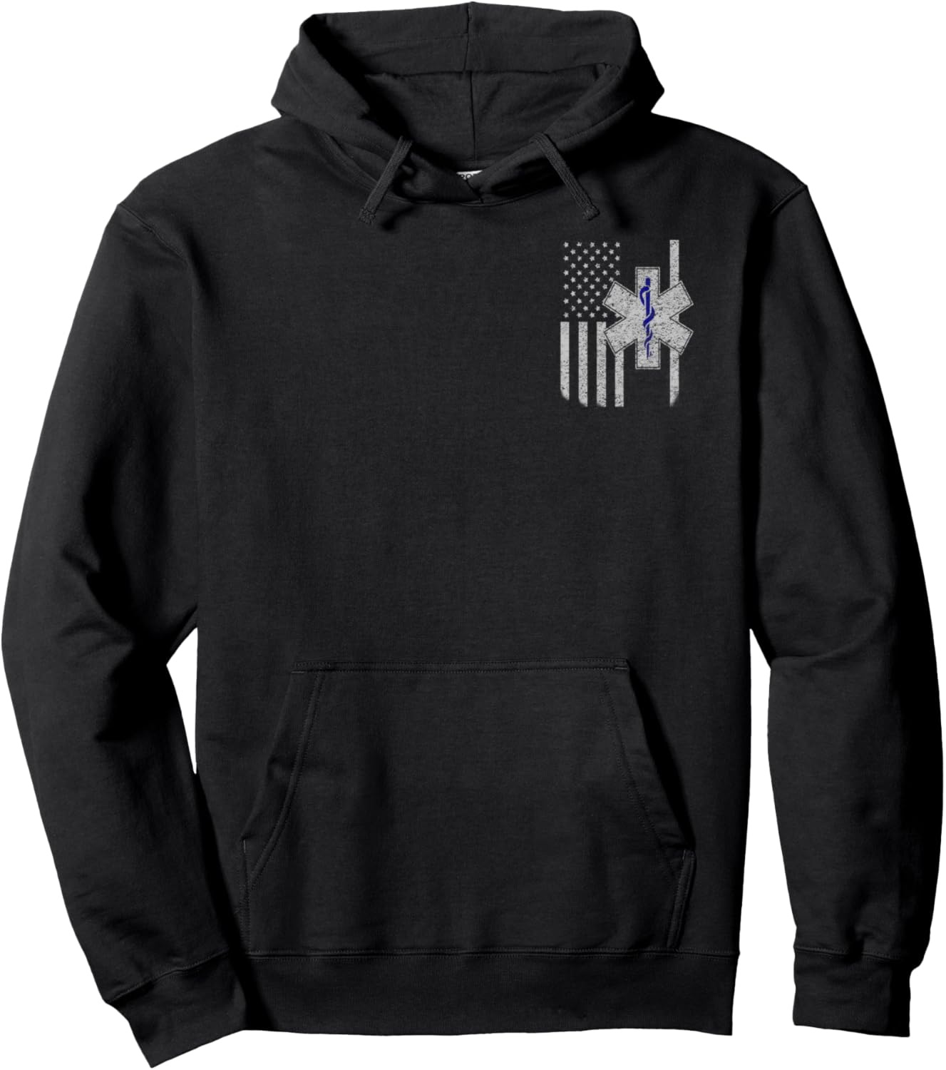 EMT / First Responder Flag Tee or Two Sided Hoodie Pullover Hoodie