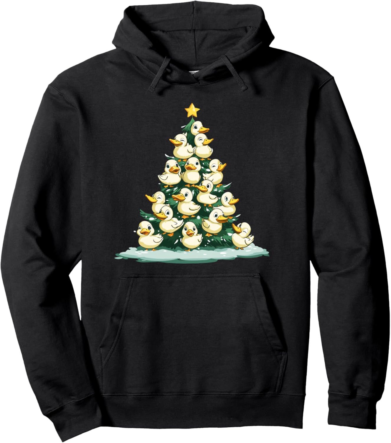 Duck Christmas Tree Funny Duck Xmas Pullover Hoodie