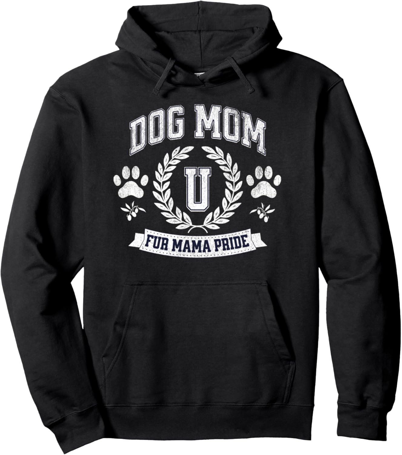 Dog Mom U Funny Puppy Owner Mothers Day Fur Mama Pullover Hoodie