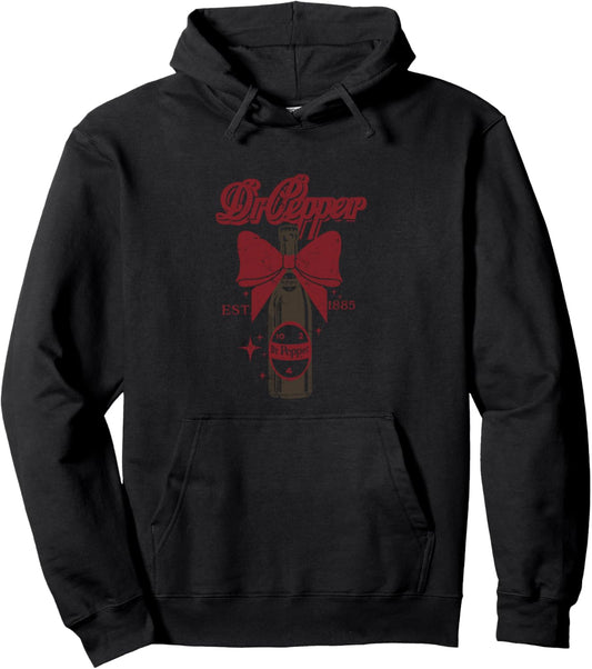 Dr. Pepper Christmas Red Bow Soda Vintage Pullover Hoodie