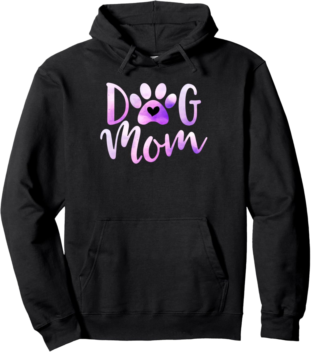 Dog Mom Purple Watercolor Paw Love Rescue Dogs Cute Dog Mama Pullover Hoodie