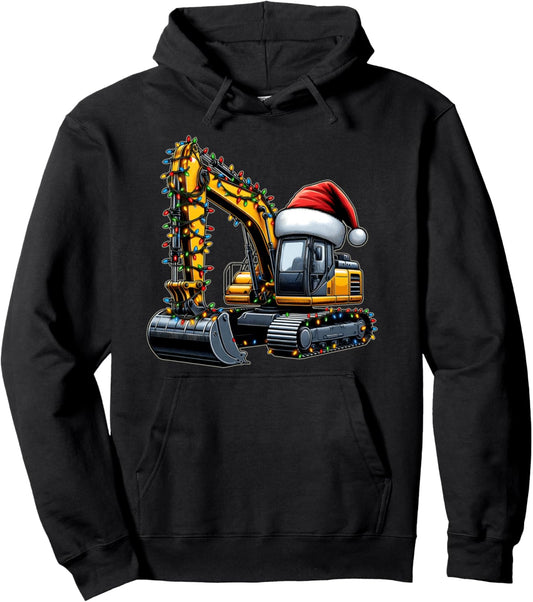 Excavator Operator Construction HEO Christmas Hat Xmas Pullover Hoodie