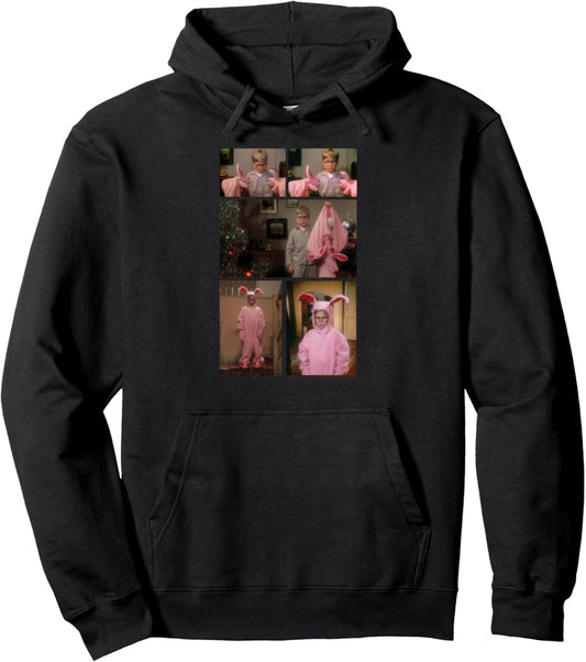 A Christmas Story Ralphie Bunny Suit Photo Collage Holiday Pullover Hoodie