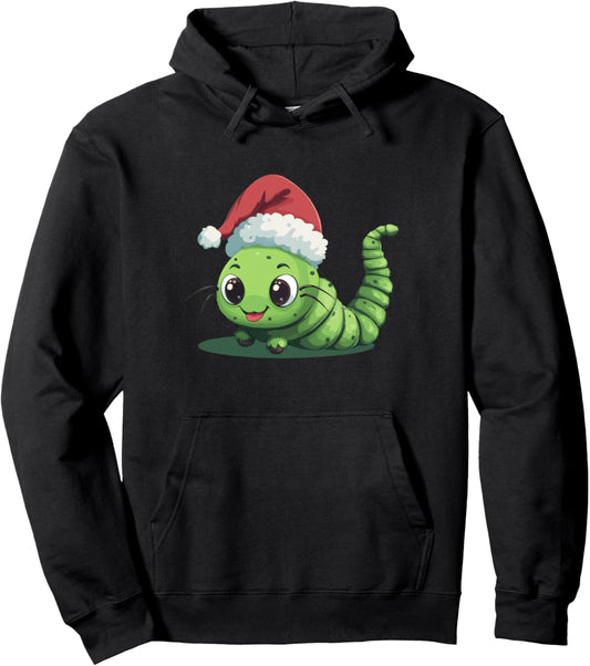 Festive Caterpillar Costume for Insect and Xmas Season Pullover Hoodie