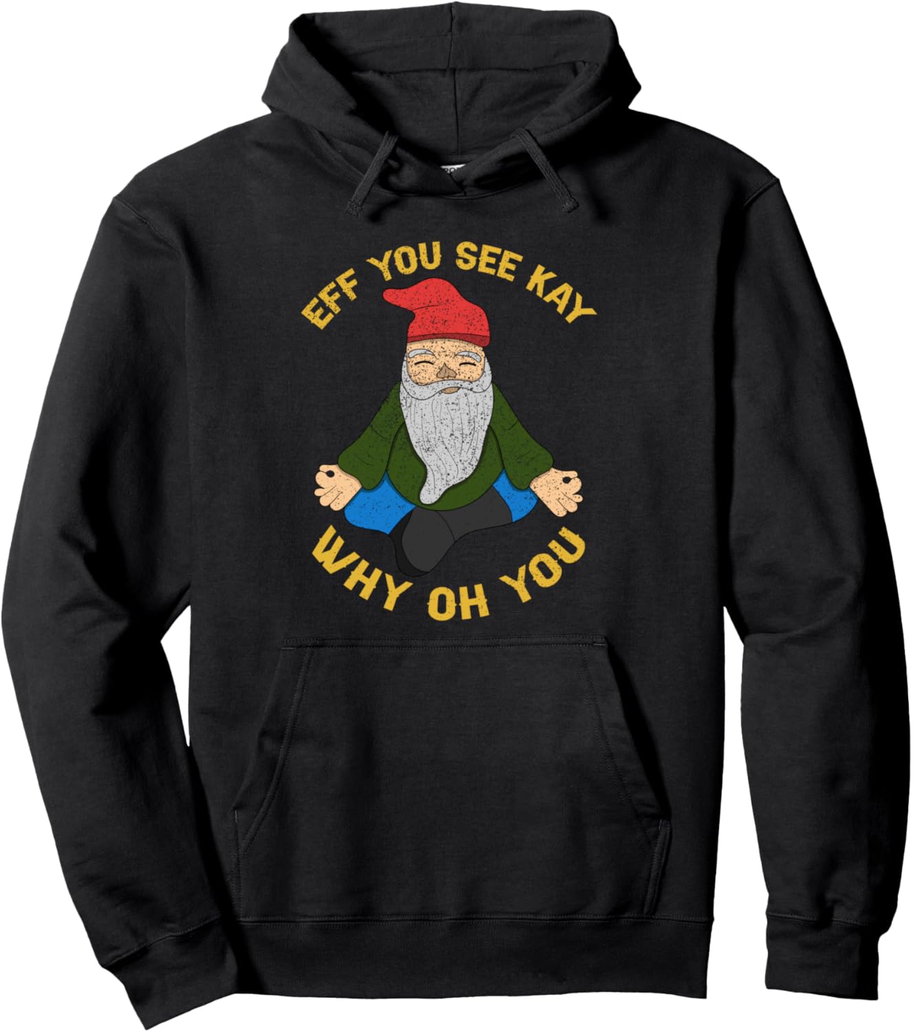 Eff You See Kay Why Oh You Santa Yoga Lover Funny Retro Xmas Pullover Hoodie