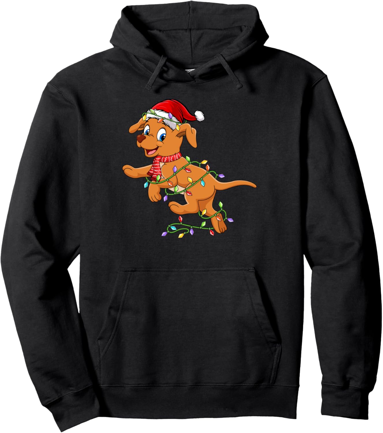 Dog Wearing Santa Hat Xmas - Dog Lover Pet Owner Christmas Pullover Hoodie