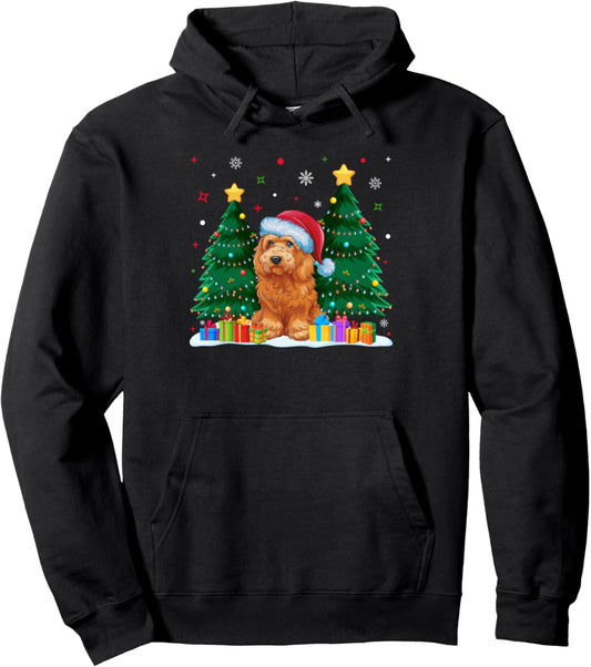 Goldendoodle Dog Lovers Santa Hat Ugly Christmas Sweater Pullover Hoodie