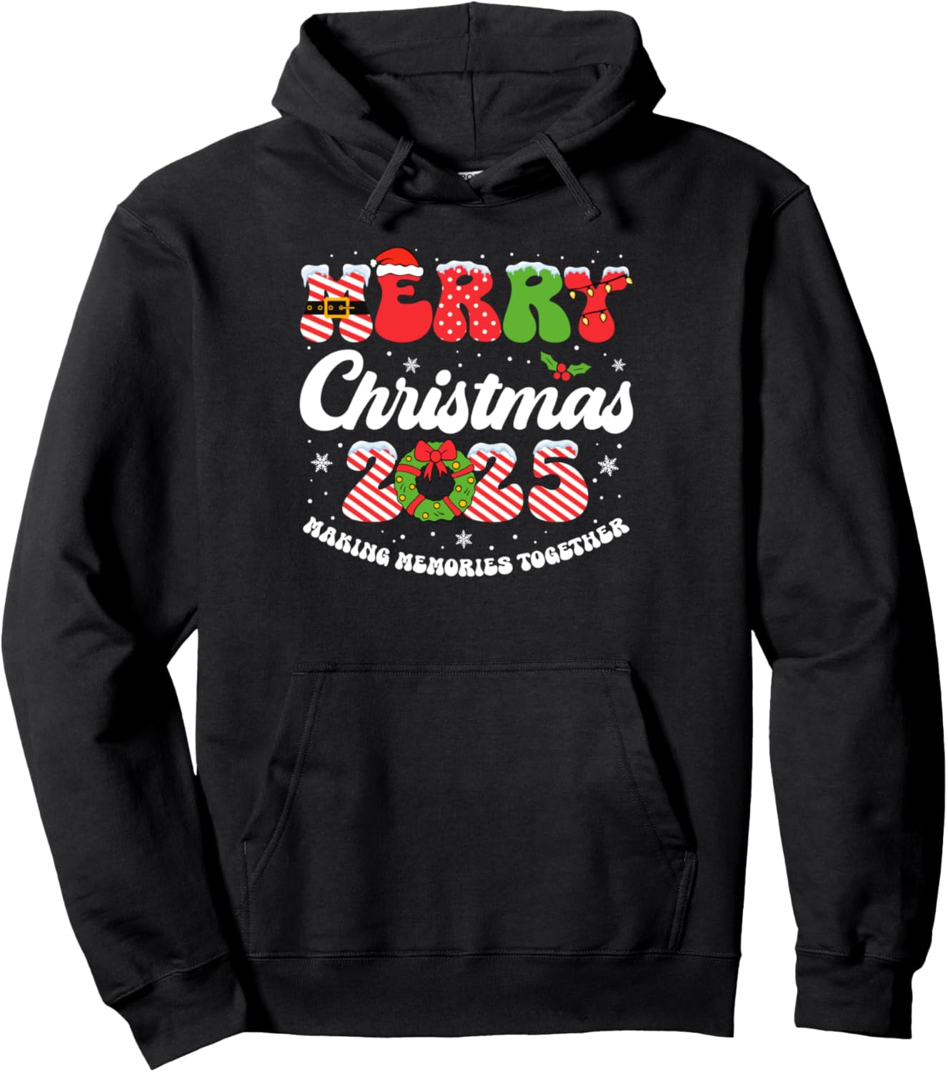 Groovy Merry Christmas 2025 Matching Family Christmas Xmas Pullover Hoodie