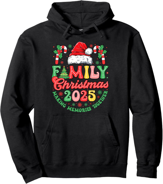 Groovy Family Christmas 2025 Making Memories Santa Hat Xmas Pullover Hoodie