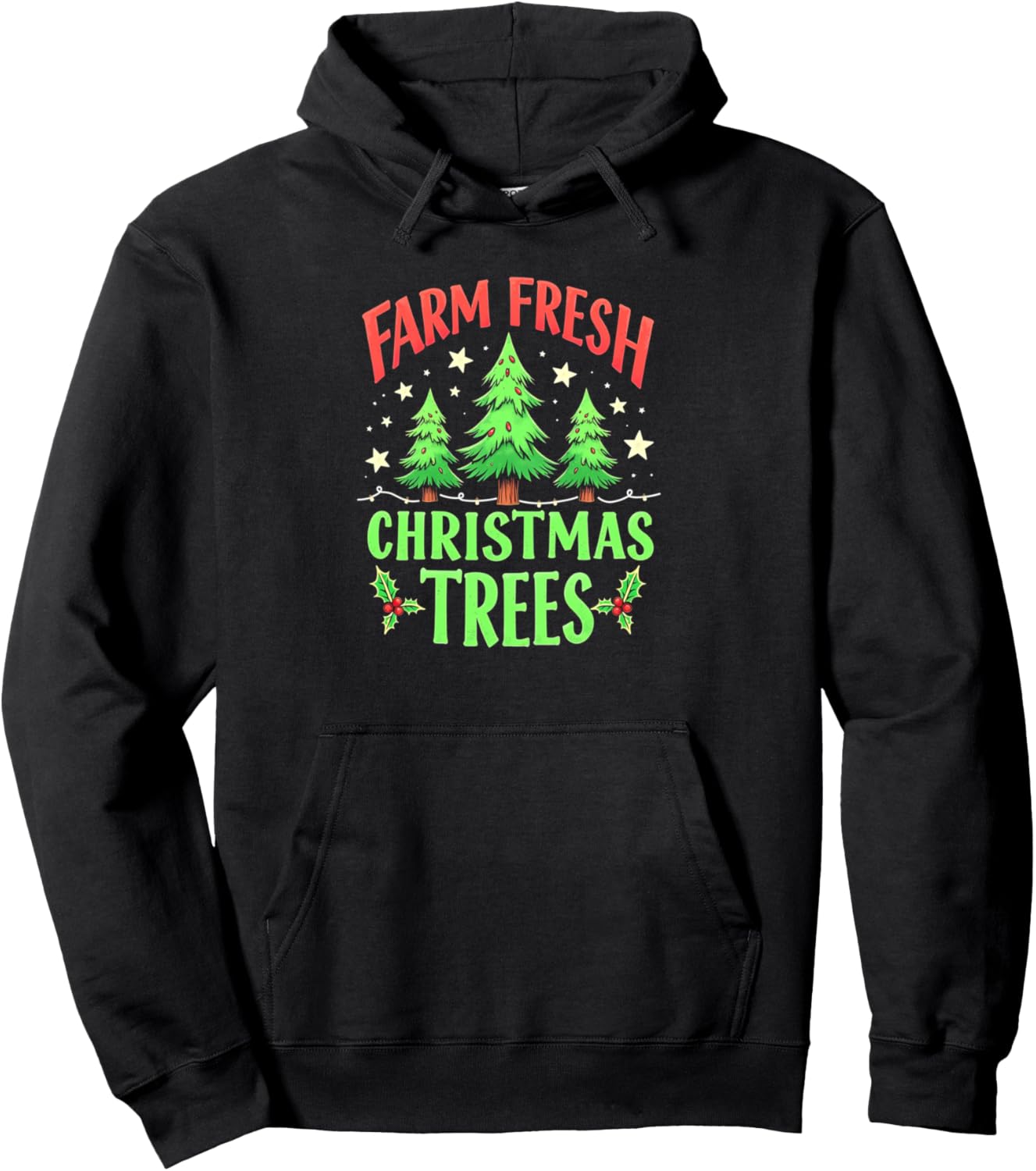 Farm Fresh Christmas Tree Men Women Funny Xmas Farmer Pullover Hoodie