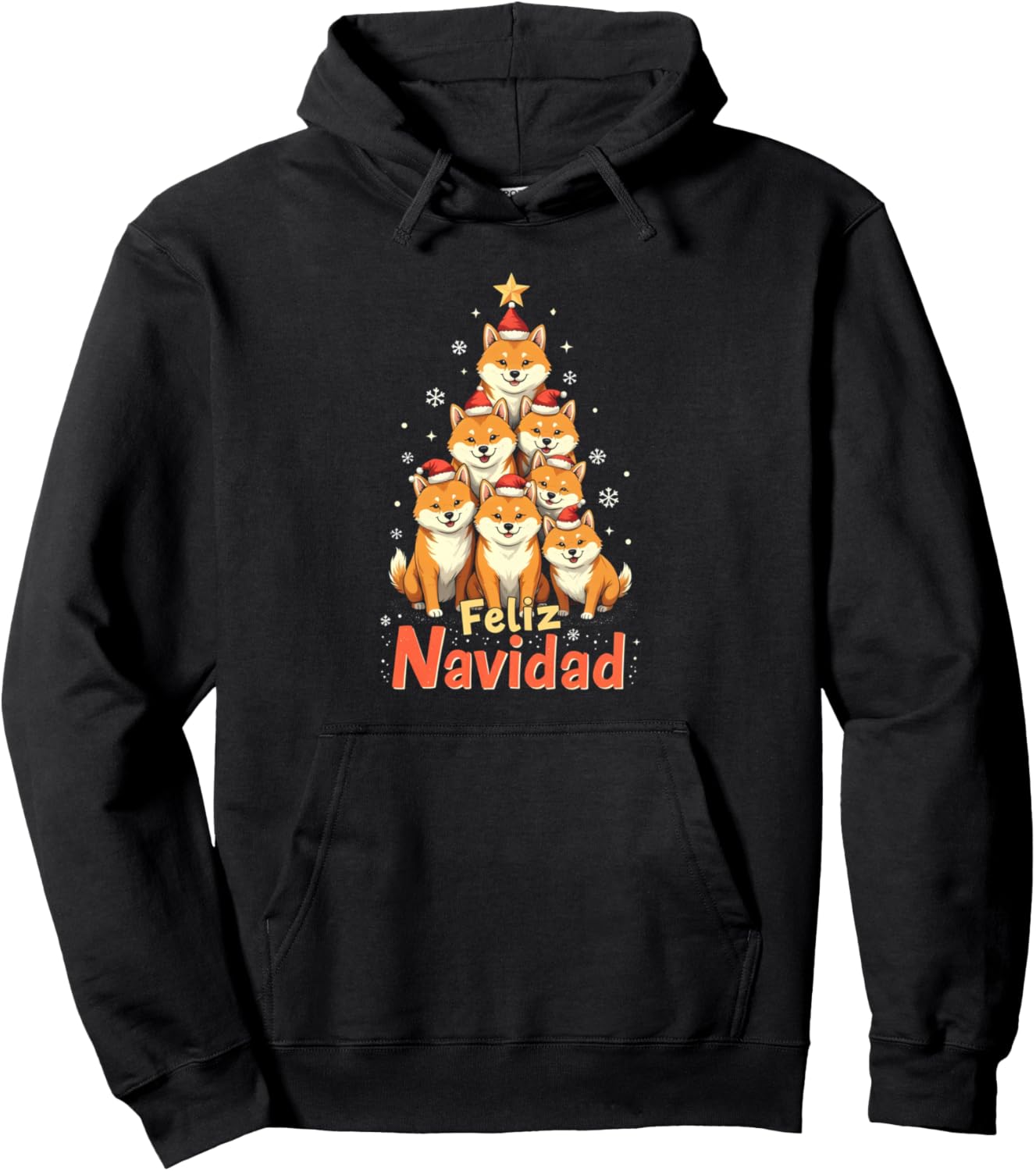 Feliz Navidad Shiba Inu Girls Boys Dog Christmas Tree Xmas Pullover Hoodie