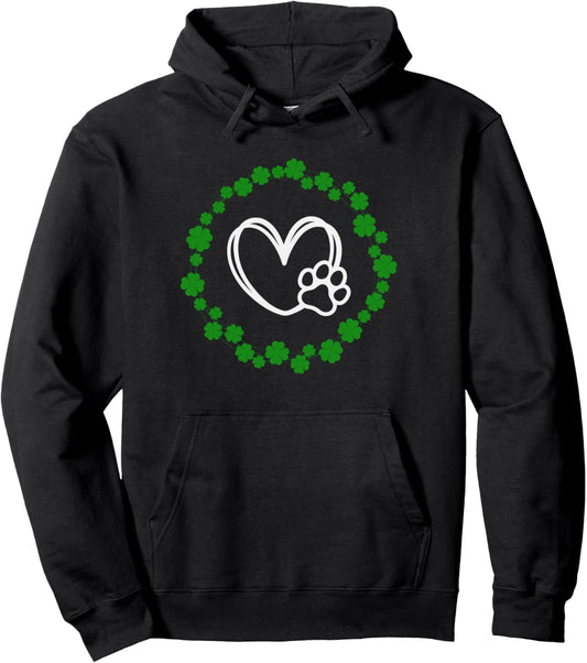 Dog Mom St Patrick's Day Irish Shamrock Fur Mama Cute Pullover Hoodie